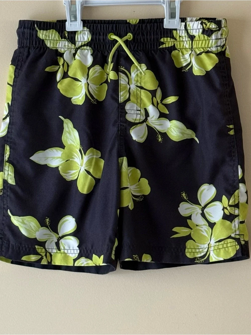 Old Navy Boys Tropical Swim Shorts - Hibiscus & Parrot Print, Size XL (14-16)